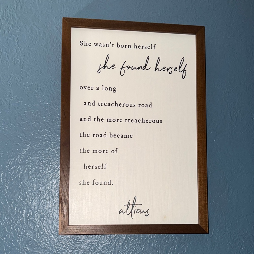 Smallwoods Home Inspirational Quote Wall Art with Brown Wood Frame